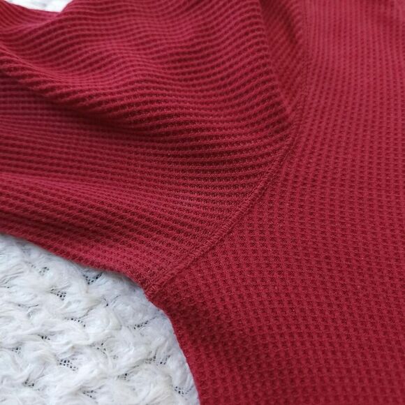 y2K 2010s Aeropostale Long Henley Thermal Elena Gilbert Bella Swan Top sz M - Picture 4 of 8